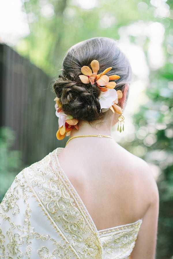 orchid wedding hair flowers