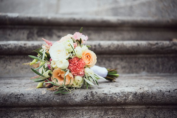 coral bridal bouquet