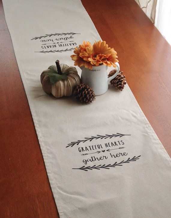 grateful hearts gather here autumn table runner