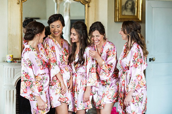 Bridesmaids floral dressing gowns