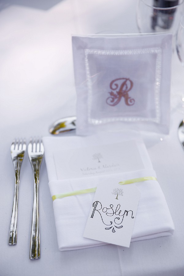 Embroidered wedding favour