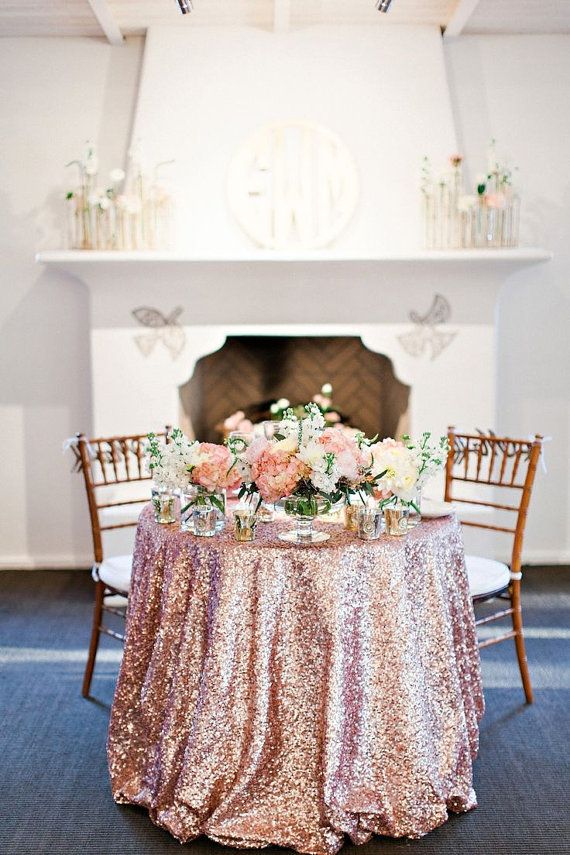 Rose Gold Sequin Tablecloth