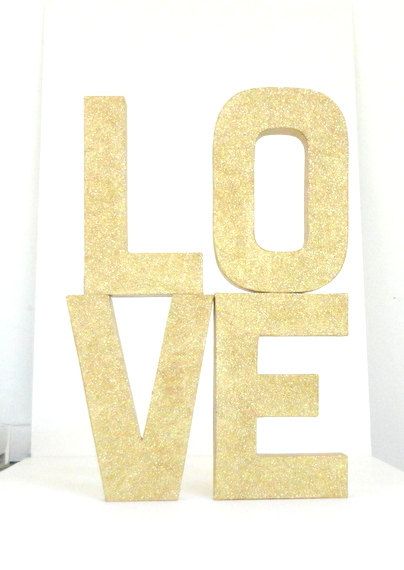 gold glitter love letters