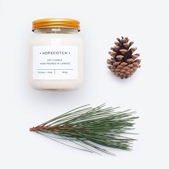 Cedar Pine Scented 100 Soy Wax Signature Hopscotch Candle