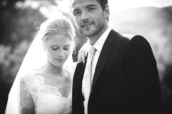 black and white bridegroom portrait