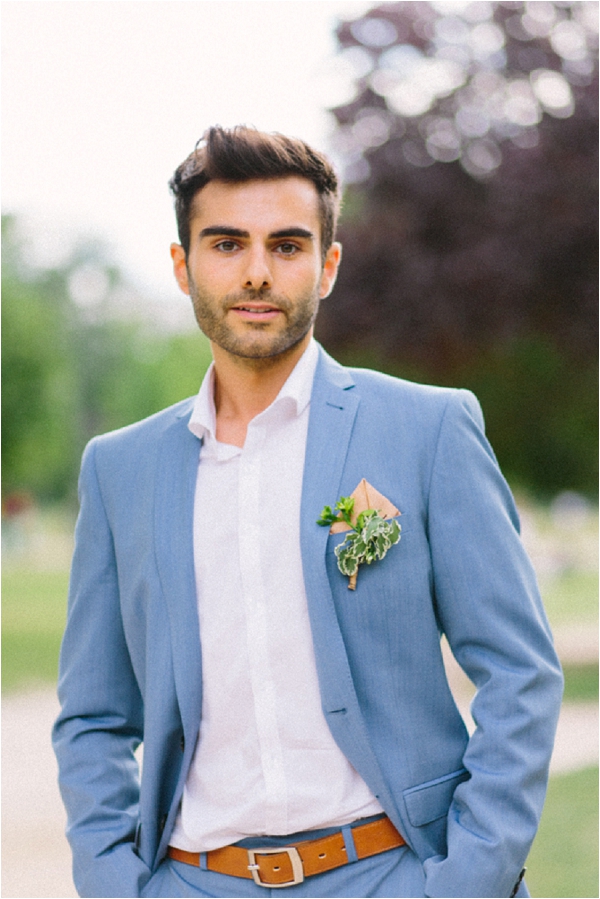 pale blue grooms suit | Image by Maya Maréchal Photography