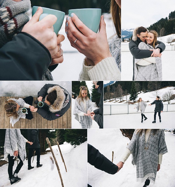A Secret Snowy Engagement Proposal Snapshot