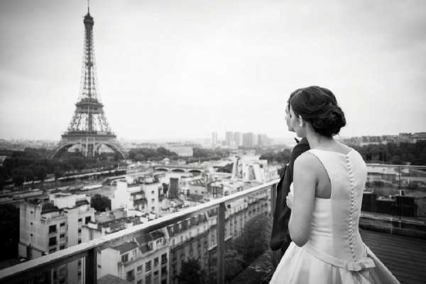 view of paris wedding