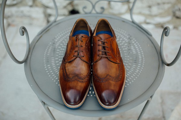 brown leather groom shoes