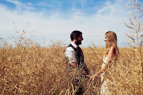 corn field wedding portraits