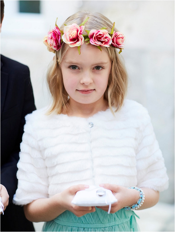Pretty flowergirl crown and style, Image by France A Very French Wedding 