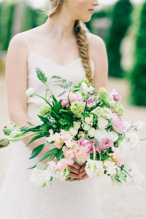 pink and green bouquet