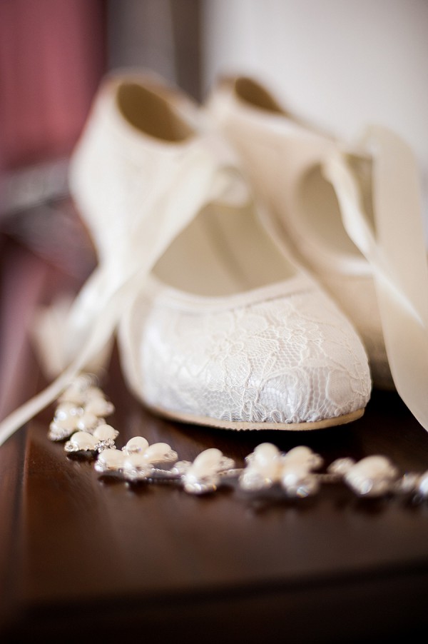 Lace wedding heels