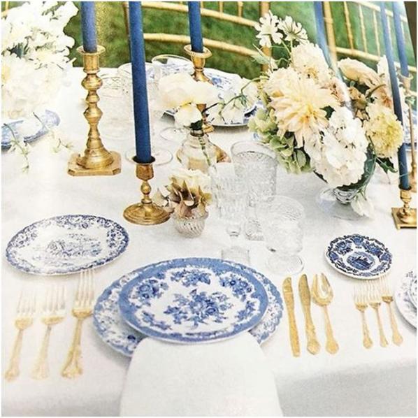 blue and white wedding style