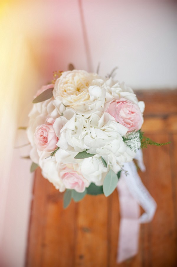 white hydrangea bouquet