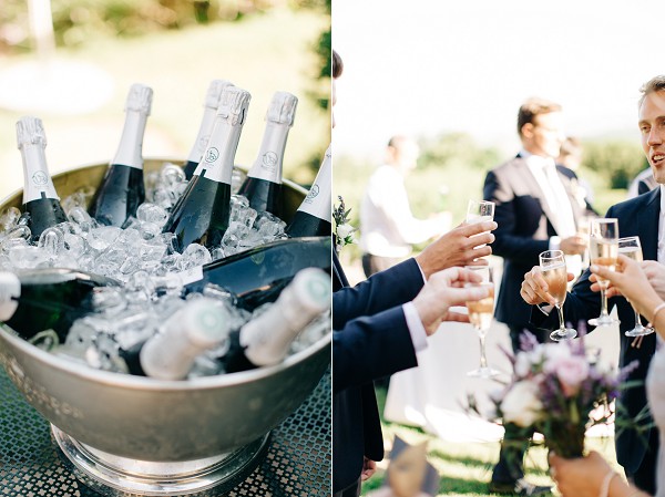 Outdoor champagne reception