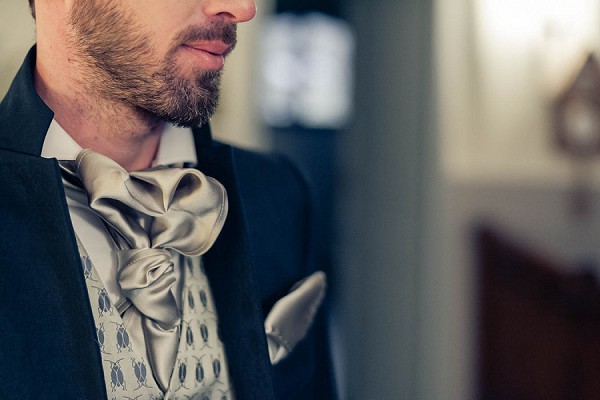 grey wedding cravat