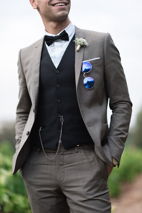 groom grey and black suit