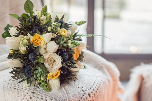 thistle wedding bouquet