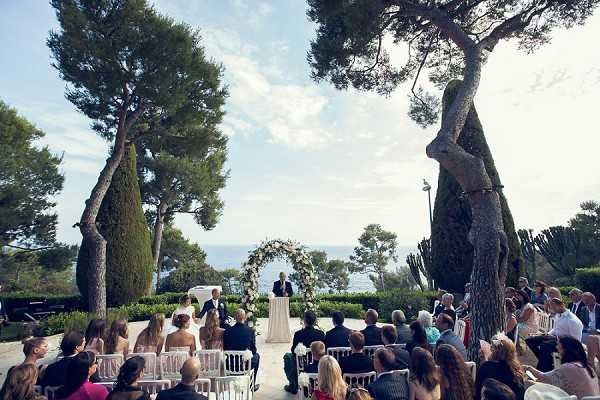 Outdoor cap ferrat wedding ceremony