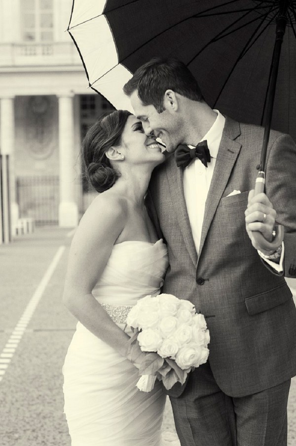 Romantic Black and White Wedding Photo