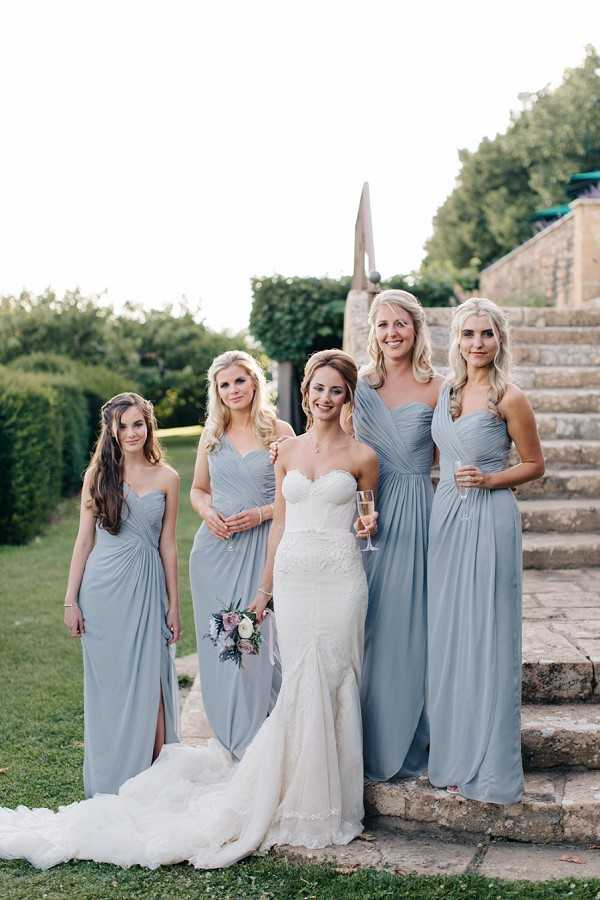 grey and blue bridal dress