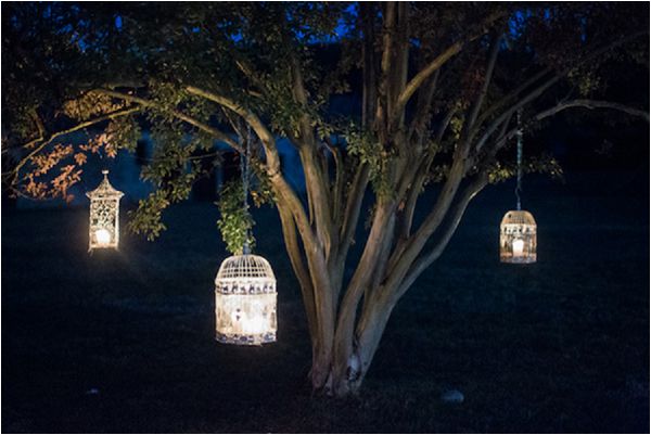 French wedding lighting ideas cages in trees
