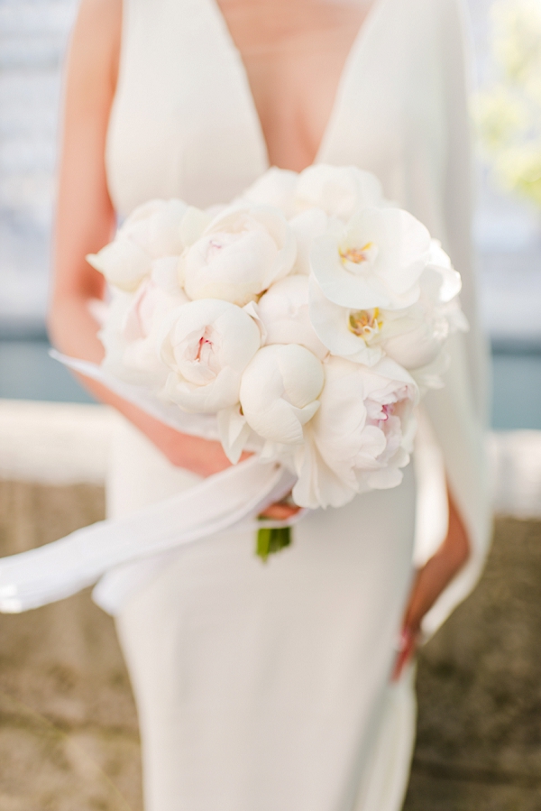 wedding bouquet white peony