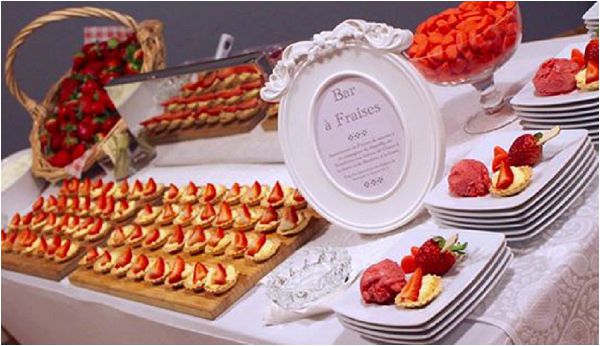 French Inspired Wedding Catering Ideas Strawberry Bar