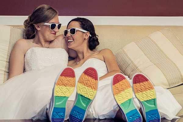 gay pride wedding shoes