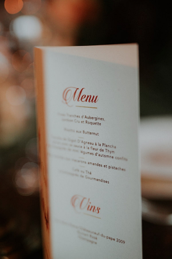 french wedding menu