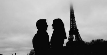 Eiffel Tower engagement silhouette