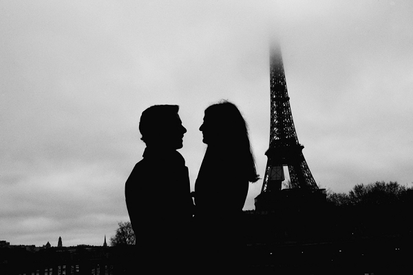 Eiffel Tower engagement silhouette
