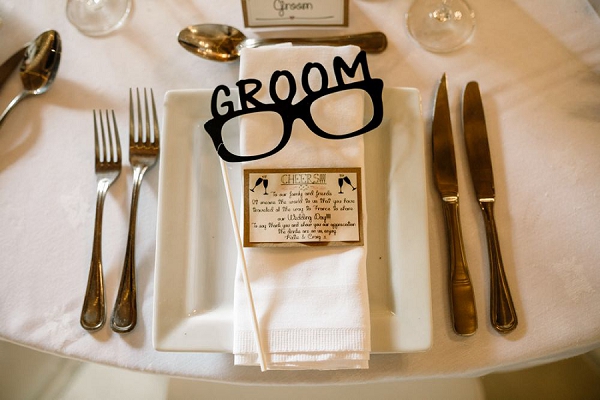 Grooms place setting ideas