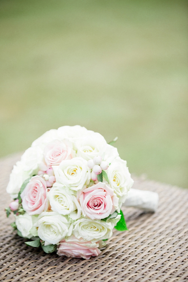 Pink and white rose bouquet