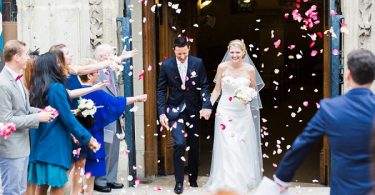 Pink and white wedding confetti