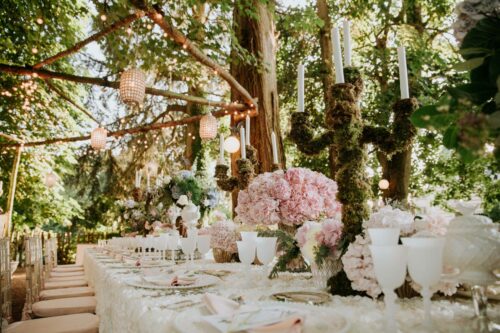 chateau challain garden wedding reception a