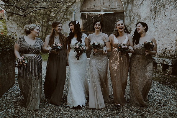 shimmery bridesmaid dresses