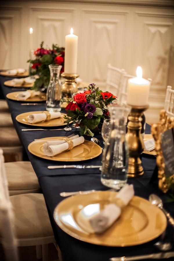 Gold inspired place settings