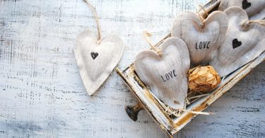 Lavender heart sachets wedding favors
