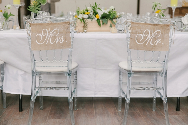 Mr & Mrs chair sign