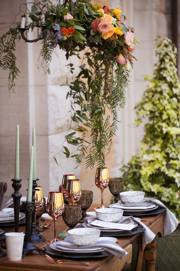Rose gold wedding table ideas
