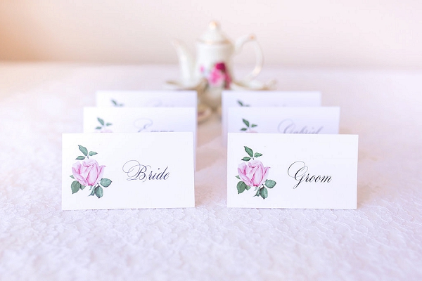 Rose inspired name cards