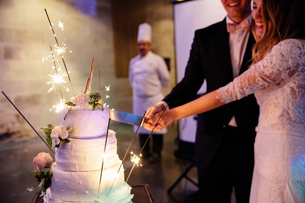 Sparkler wedding cake