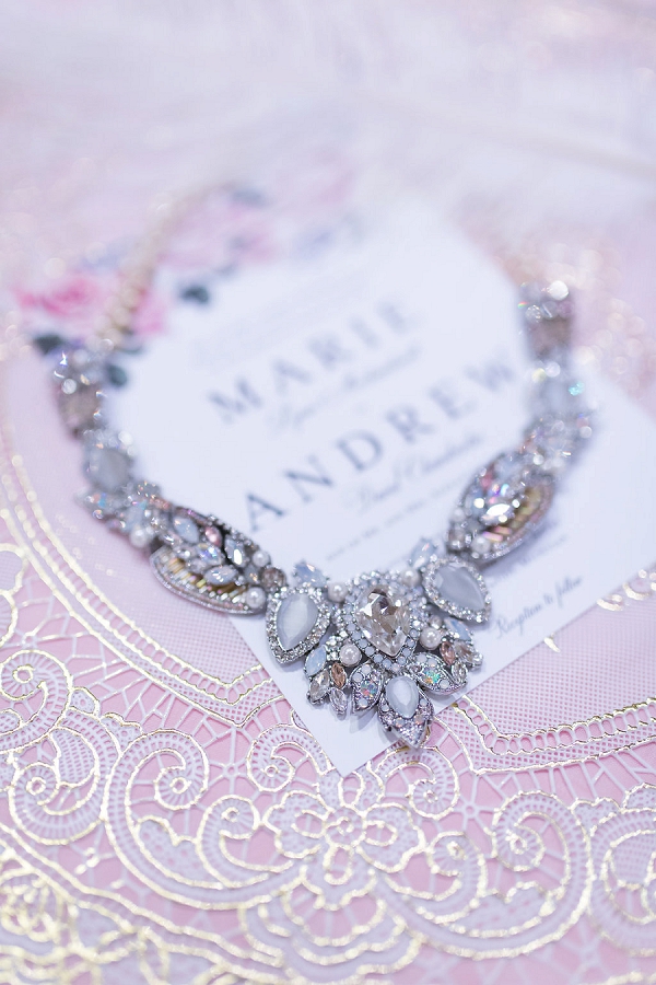 silver wedding necklace bridal jewelry