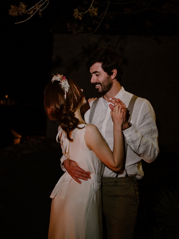 Candlelit outdoor first dance