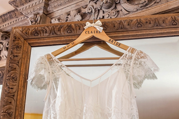 Personalised wedding dress hanger