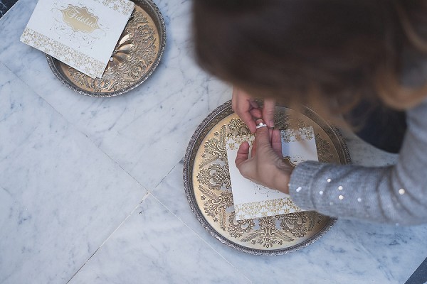 Gold Moroccan inspired wedding stationery