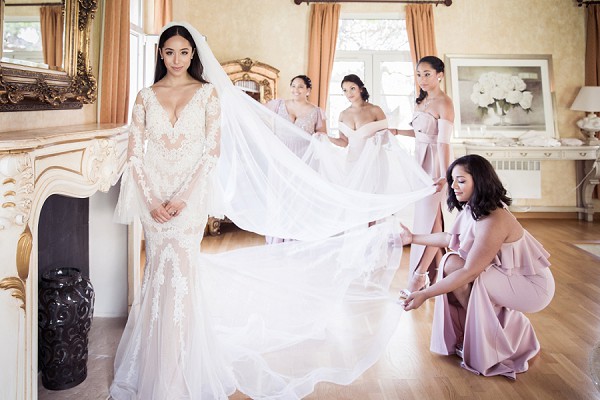 Lee Grebenau lace wedding gown
