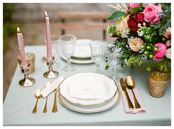 romantic gold themed table